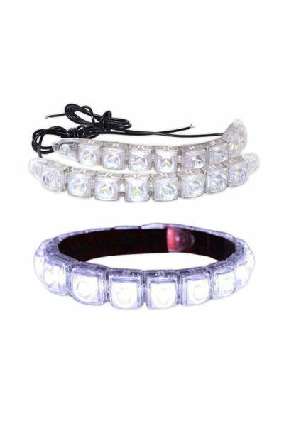 SimpluAcasa Car Light Set LED DRL Flexible 12V, 2×14 LED, 14W, Waterproof, Un...