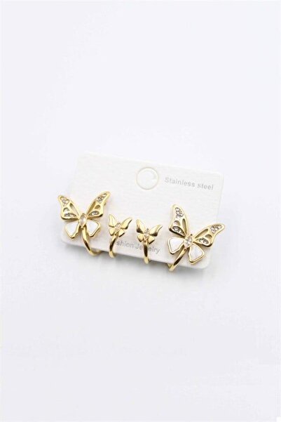 MENESSA حلق الفراشة - ذهبي