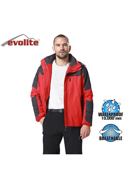 Evolite Diva Erkek 3in1 Gri/Kırmızı Mont