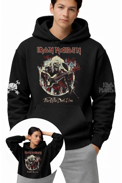 Fuddy Moda Ουνισέξ oversized Iron Maiden Fear of the Dark Kol με τύπωμα με κο...