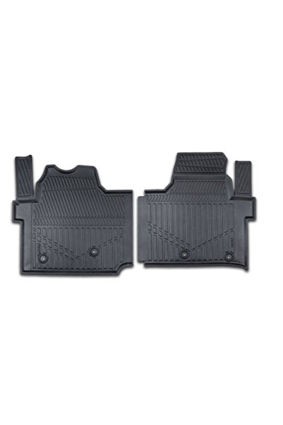 DELUXETUNING Rubber Floor Mats Set for Ford Custom 2024, 3D Tray Shape