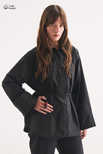 Hooopstore Black Shirt with Thick Cuffs