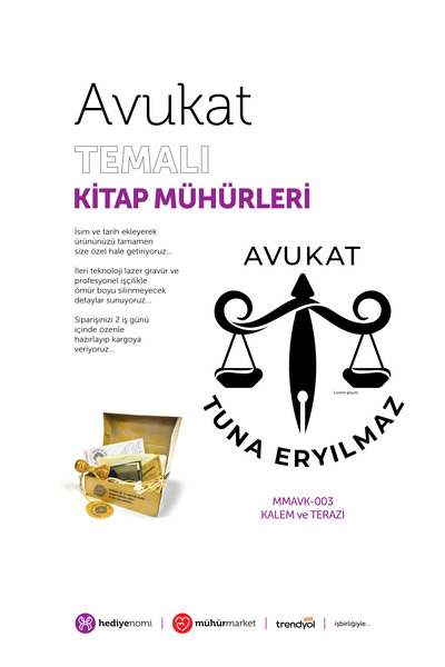 HEDİYENOMİ MühürMarket > ختم كتاب المحامي مع مقياس الوزن - ختم كتاب (إكس-ليبر...