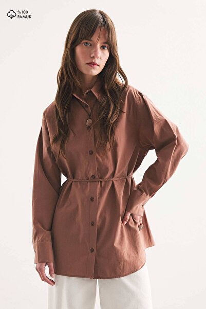 Hooopstore Cămașă Premium bumbac supradimensionat Copper