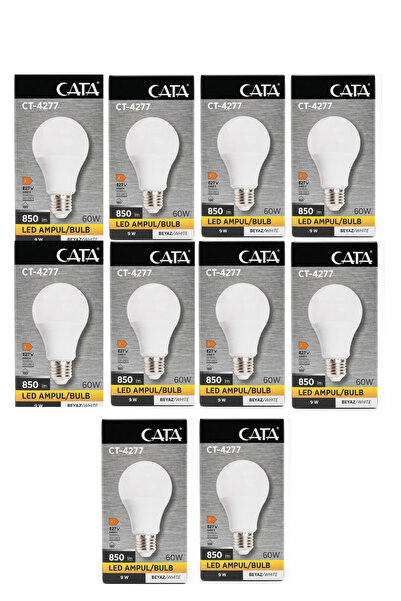 Cata CT-4277 9W Led Ampul Beyaz Işık 6400K E27 Duy (10 ADET)