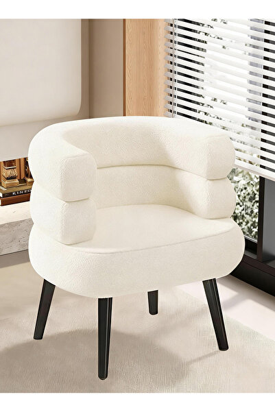 Pomefar كرسي بذراعين أبيض، كرسي أريكة مفرد من الإسفنج المرن، تصميم عصري بسيط ...