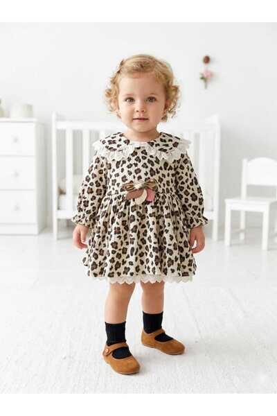 Panfilia Kız Bebek Çocuk Fırfırlı Dantelli Elbise, Doğum Günü, Düğün, Bayraml...