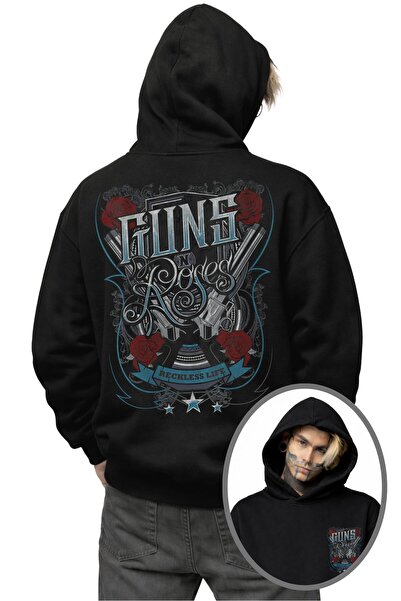 Fuddy Moda Ουνισέξ oversized Guns N Roses Reckless Life Sırt με τύπωμα με κου...