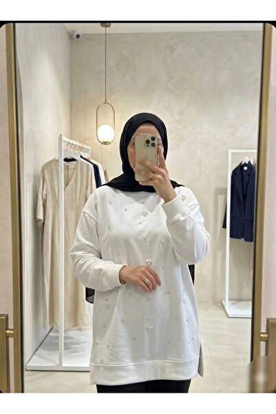 Azram Fashion KADIN İNCİ DETAYLI TESETTÜR TUNİK