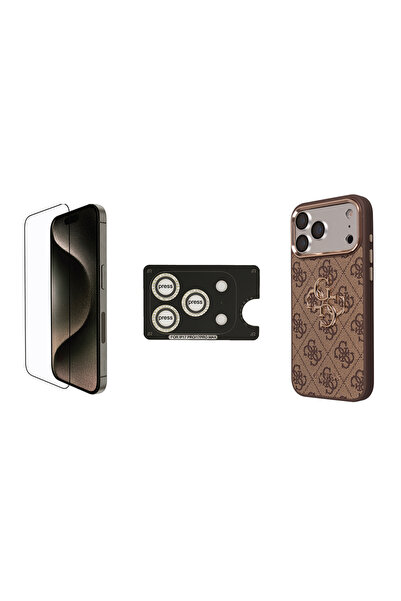 Guess iPhone 17 Pro Max Licensed Large 4g and Text Logo Case + Screen and Len...