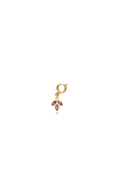 Silveranka 925 Ayar Gümüş Minimal Ametist Lotus Kolye Ucu - Charm