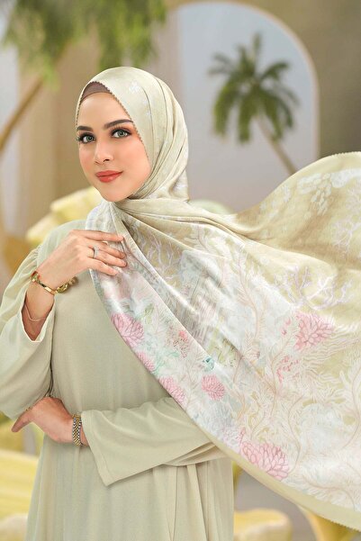 Buttonscarves شال ليتل ميرميد 2.0 من الساتان - لون صدفي