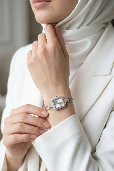 InStyle Square Case Stylish Silver-White Women's Wristwatch