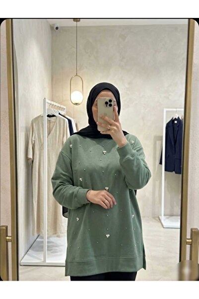 Azram Fashion KADIN İNCİ DETAYLI TESETTÜR TUNİK