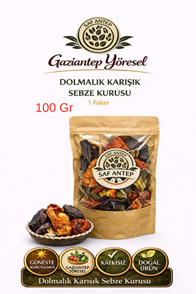 safantep Saf Antep Patlican Kabak Biber Kurusu 100 g Askida Kurutulmus