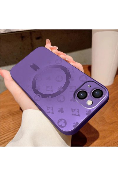 ucuc iPhone 15 Uyumlu Metalik Dokulu Kamera Koruma Anti-Darbe Manyetik Siliko...