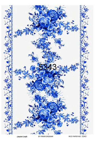LİNEART DEKOPAJ KAĞIDI BLUE5343