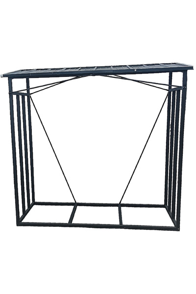 SERSIMO Raft pentru lemne de foc cu acoperiș ondulat, structură metalică, 185...