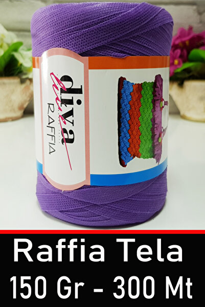 Diva İplik Pređa Tela Raffia - 150 grama - 300 metara - Ç Torba i dodatna pre...