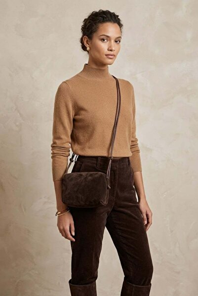 DSN Y6461 Women Genuine Leather Crossbody Bag Brown