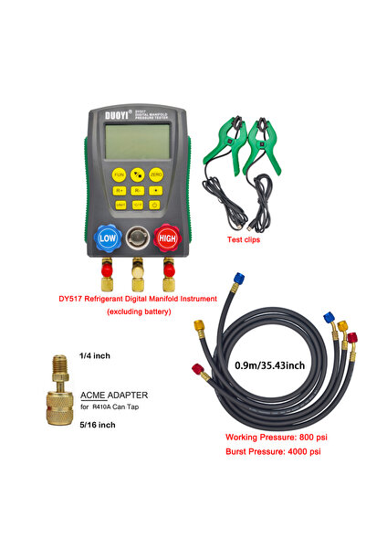 Choice3 SET4 Digital refrigeration pressure gauge, air conditioning temperatu...