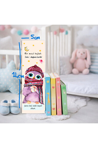 Fatofotofan Kişiye Özel İsimli Bebek Kitap Ayracı – 30 Adet Hediyelik Baby Shower / Hastane Doğum Hatırası