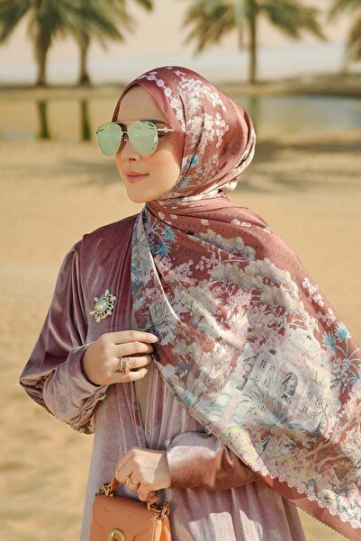 Buttonscarves Al Qasr Saten Şal - Saffron