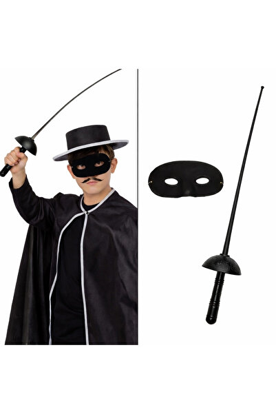 OEM Zorro Costume Plastic Accessory Set – Mask and Sword (67 cm)