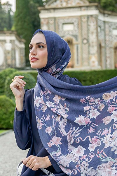 Buttonscarves Farra Saten Şal - Butterfly Pea