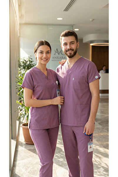 temex MÜRDÜM MEDİKAL ÜNİFORMA TEK ÜST TRİKOTON KUMAŞ UNİSEX SCRUBS HEMŞİRE DO...