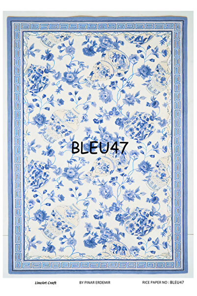 LİNEART DEKOPAJ KAĞIDI BLUE47