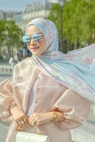 Buttonscarves Parisian Saten Şal - Ciel
