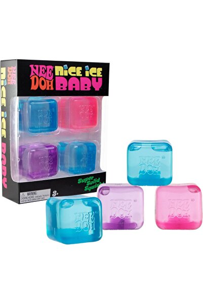 Needoh Set 4 Jucarii Senzoriale Antistres Schylling Nice Ice Baby, Cuburi Squ...