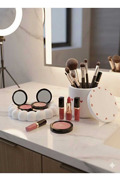 M&C Concept El Yapımı Taş Tozu 2’li Dekoratif Set – Kalpli Kapaklı Kutu ve Bu...