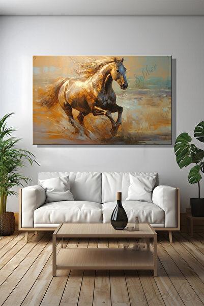 Şehber Kanvas Duvar Tablosu Yatay Tekli Salon Mutfak Yatak Odası Ofis Alexand...