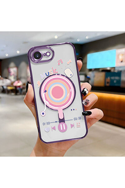 ucuc iPhone 16E Uyumlu Şeffaf Arka Yüzeyli Manyetik Darbeye Dayanıklı Silikon...