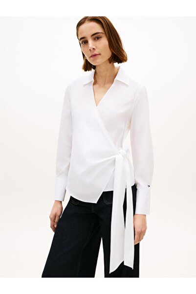 Tommy Hilfiger POPLIN KNOT BLOUSE WITH LS