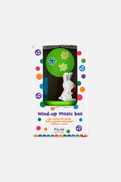 Fiesta صندوق موسيقى يعمل باللف على شكل حيوانات الغابة