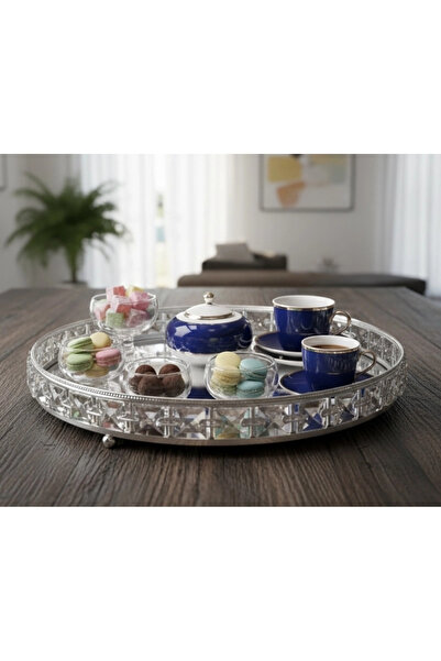Kerem Hediyelik YUVARLAK KRİSTAL TEPSİ 30cm