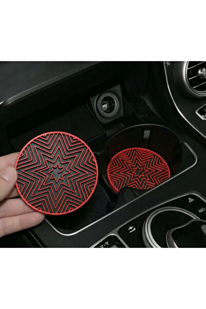 Çiçek Antalya حامل أكواب نجمة منقوش أحمر قطعتين