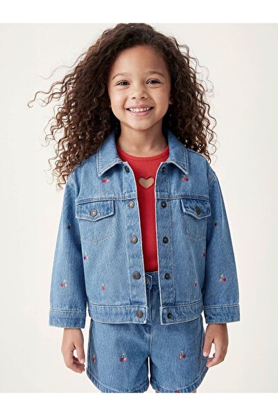 LC Waikiki LCW Kids Nakışlı Kız Çocuk Jean Ceket