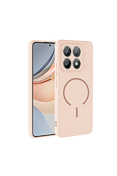 Paladyum Case غطاء ميتا من السيليكون باللون الوردي متوافق مع 14T Pro ومزود بت...