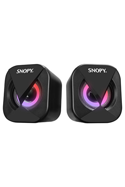 Snopy SN-83U 2.0 Mini Led Işıklı 2Wx2CH Siyah USB Gaming Speaker Hoparlör
