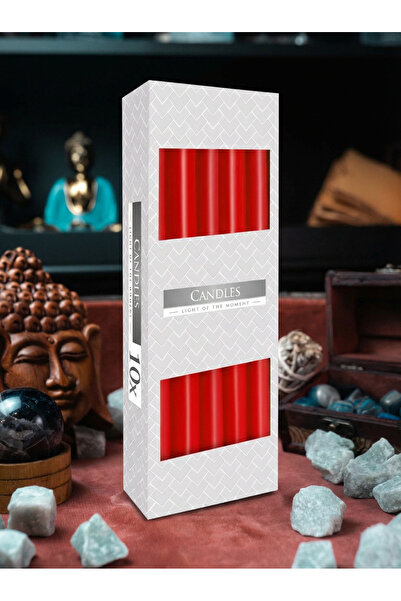 Namaruna 10x Lumânări de masă - Roșii (24,5 cm)