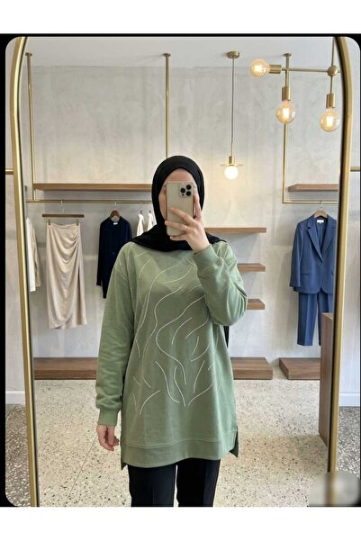 Azram Fashion Kadın taş baskılı tesettür tunik