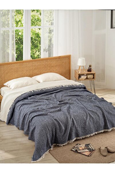 Peshtemalsan MÜSLİN YATAK ÖRTÜSÜ 4 Katlı Muslin %100 Pamuk Çift Kişillik Yata...