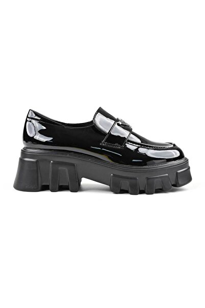 Tmall Women's casual shoes, Platform, -leather, P1302, Glossy black