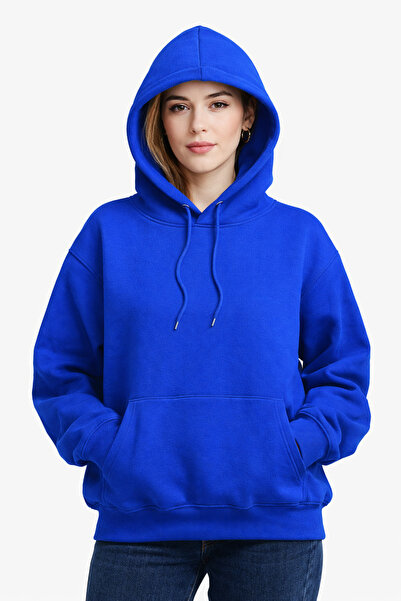 ZAVIXO Women's Basic Hoodie 3 Thread Oversized Cut Sweatshirt
