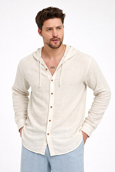 Heaven Ephesus Cămașă pentru bărbați cu glugă din muselină - 4010