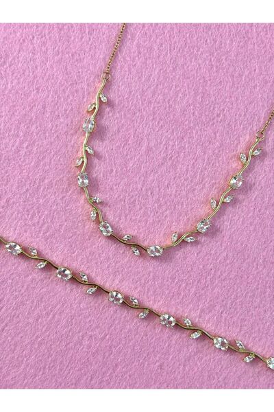 ArtBDesign Tulip Bileklik Ve Kolye Set Sevgiliye Hediye Lale Kolye Ve Bileklik